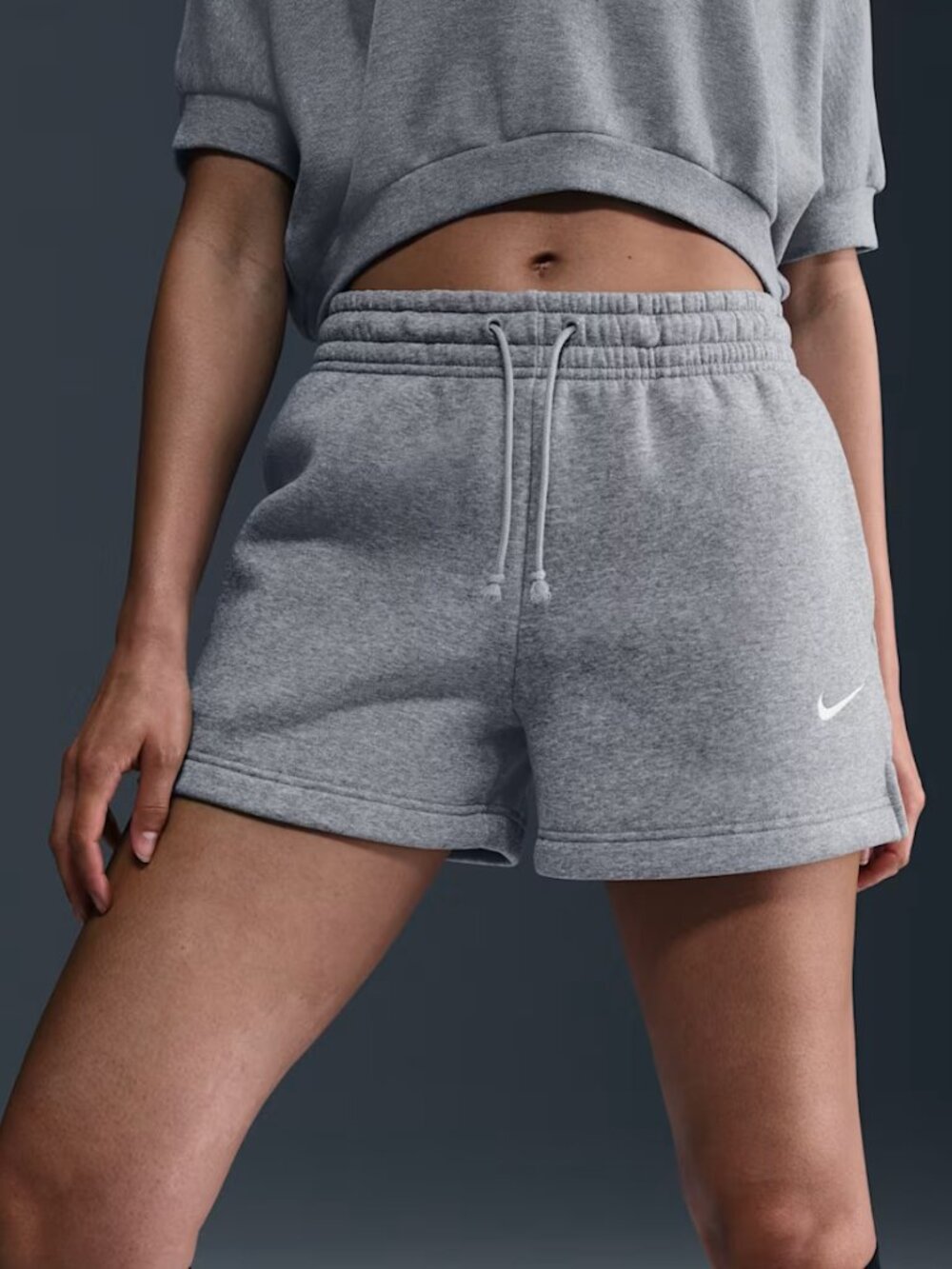 Nike Phoenix Fleece Women’s Mid-Rise 4" Shorts Gray Size Small NWT